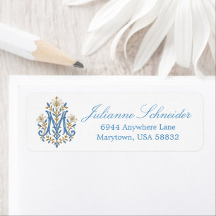 Catholic Marian Monogram Blue & Gold