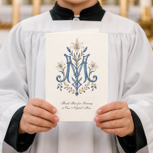 Catholic Marian Wedding Altar Server Card