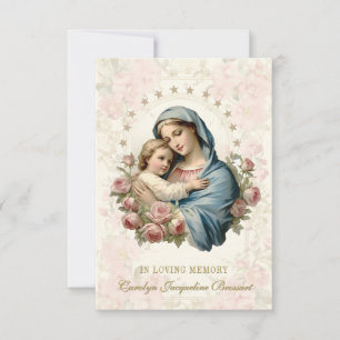 Catholic Mary Funeral Memorial Prayer Card