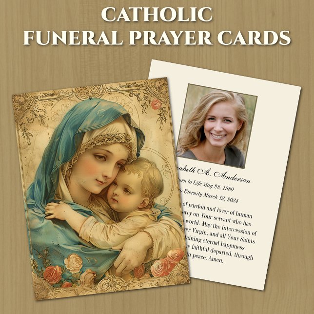 Catholic Mary Jesus  Funeral Memorial Prayer Card (Creator Uploaded)
