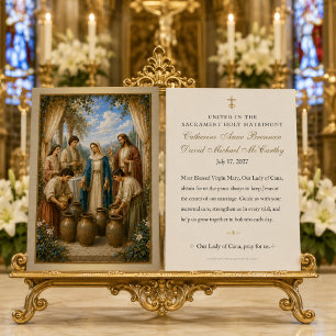 Catholic Mary Wedding at Cana Prayer Card