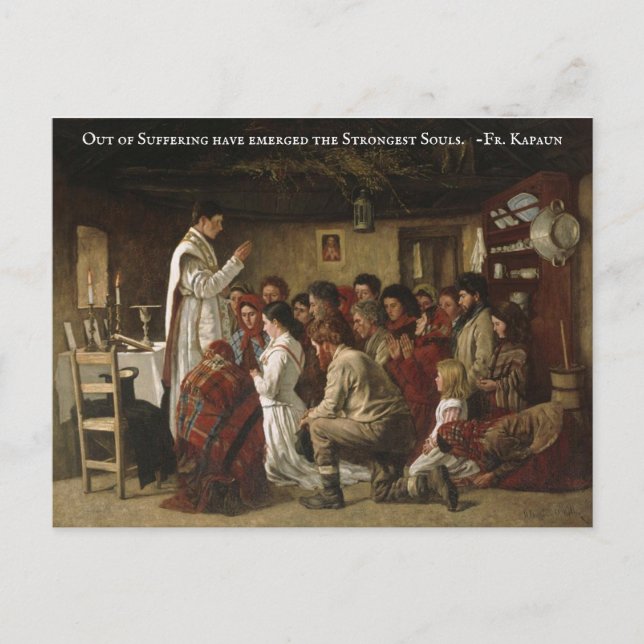 Catholic Mass in Times of Persecution Postcard (Front)