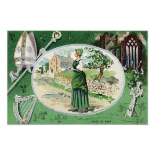Catholic Mass Irish Woman Church Harp Photo Print