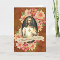 Catholic Mass Offering Floral Sacred Heart Jesus