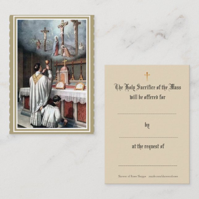 Catholic Mass Offering Prayer Holy Cards (Front/Back)
