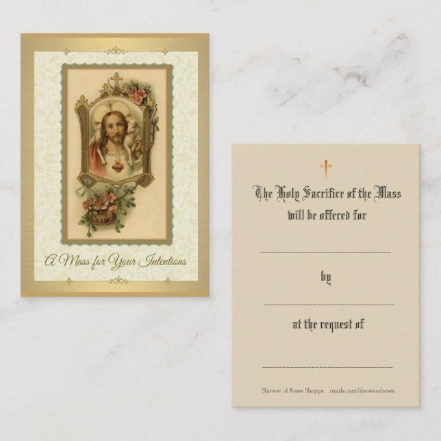 Catholic Mass Offering Prayer Holy Cards (Front/Back)