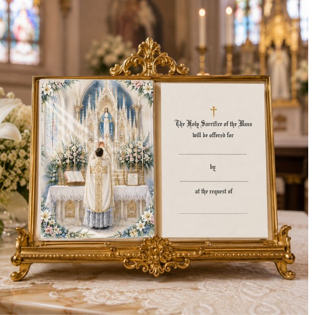 Catholic Mass Offering Priests at Altar Place Card (Creator Uploaded)