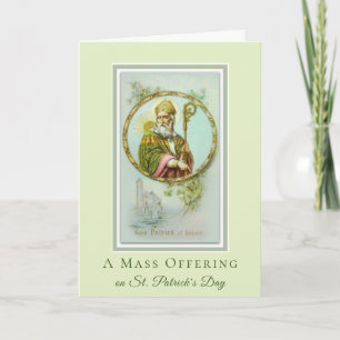 Catholic Mass Offering St. Patrick's Day Shamrocks Card