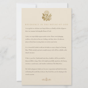 Catholic Mass Wedding Guest Attire Card