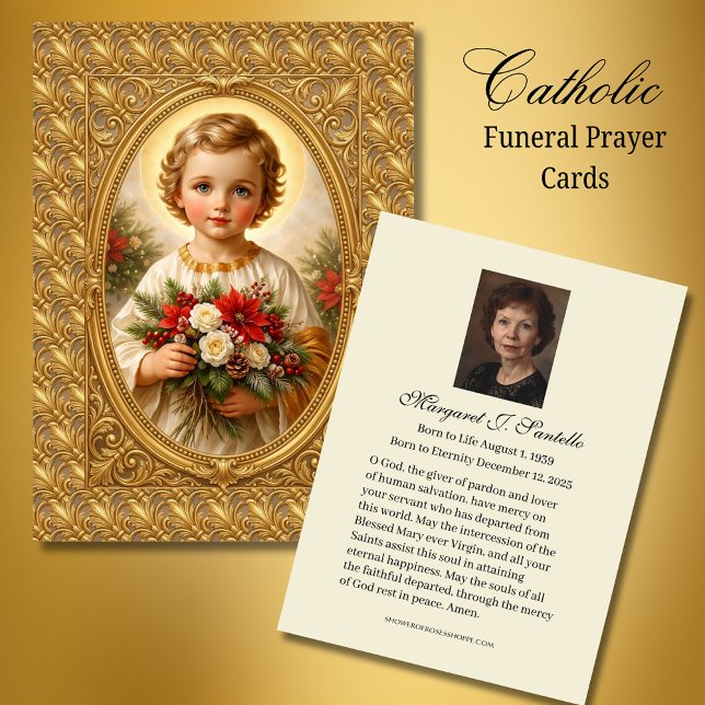 Catholic Memorial Prayer Christmas Jesus  Business Card (Creator Uploaded)