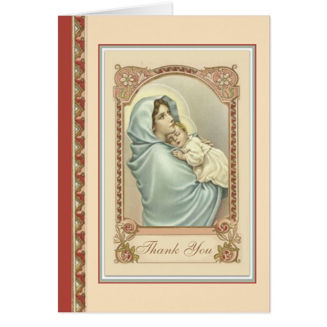 Catholic Mother Mary  Baby Jesus Thank You (Front)