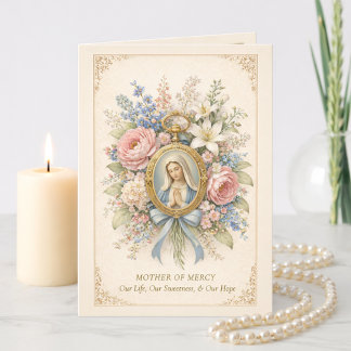 Catholic Mother of Mercy Marian Prayer  Card