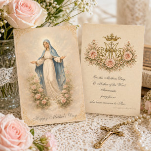 Catholic Mother’s Day Remembrance Marian Holy Card