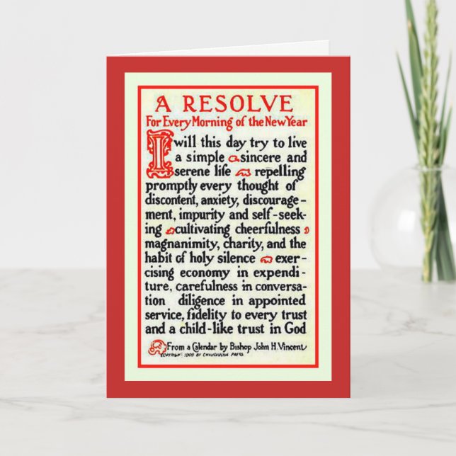 Catholic New Year Prayer Holiday Card (Front)