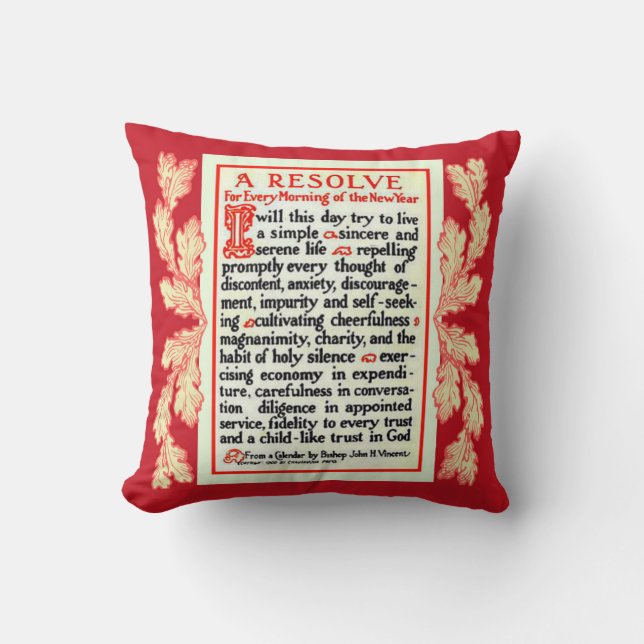 Catholic New Year Prayer Throw Pillow (Front)