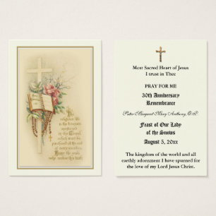 CATHOLIC NUN ANNIVERSARY OF VOWS HOLY CARD