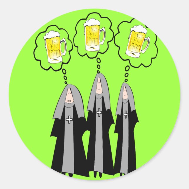 Catholic Nun Gifts~~Hilarious Classic Round Sticker (Front)