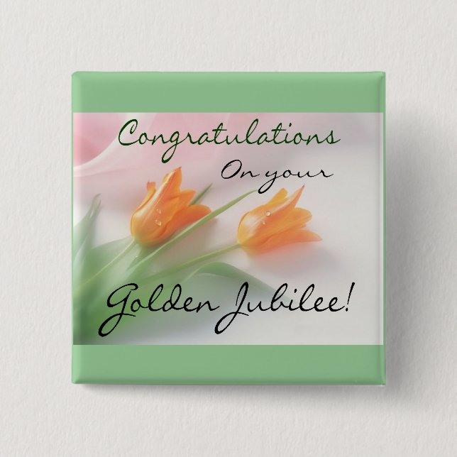Catholic Nun "Golden Jubilee" Cards & Gifts 2 Inch Square Button (Front)
