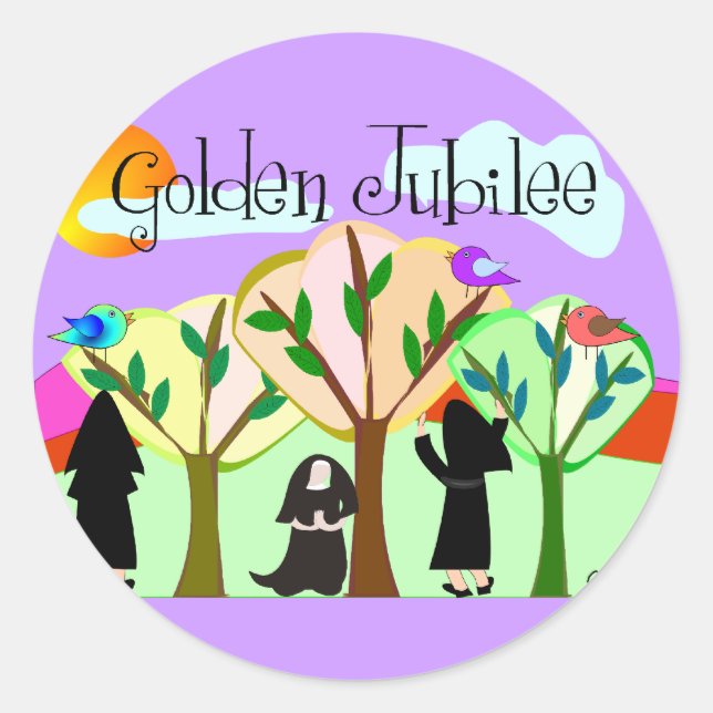 Catholic Nun Golden Jubilee Gifts Classic Round Sticker (Front)