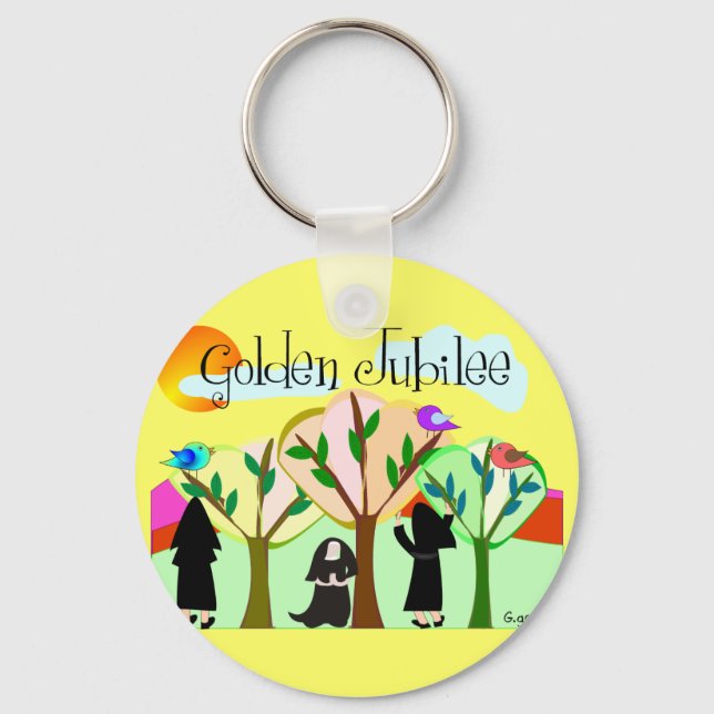 Catholic Nun Golden Jubilee Gifts Keychain (Front)