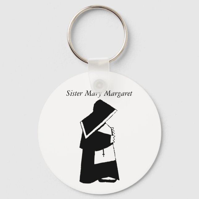 Catholic Nun in Habit Custom Sister Name Keychain (Front)