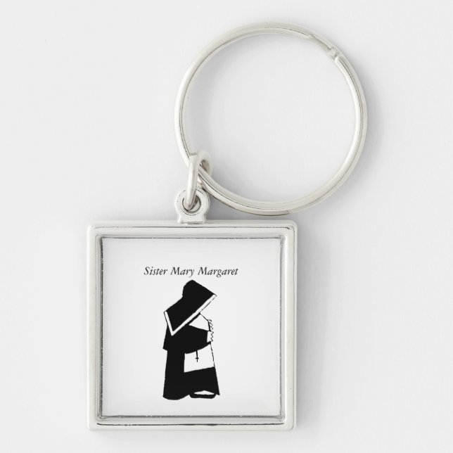 Catholic Nun Sister in Habit Custom Name Keychain (Front)