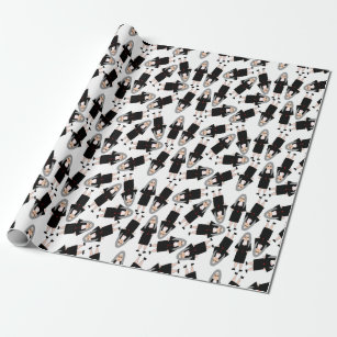 Catholic Nuns In Black Habits Smaller Design Wrapping Paper