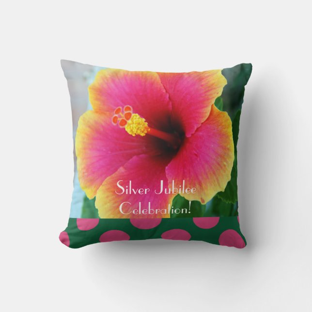 Catholic Nuns Silver Jubilee Pillow Hibiscus (Front)