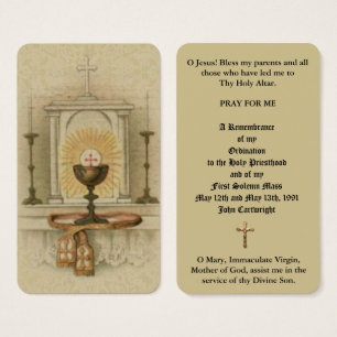 CATHOLIC ORDINATION ALTAR TABERNACLE HOLY CARDS