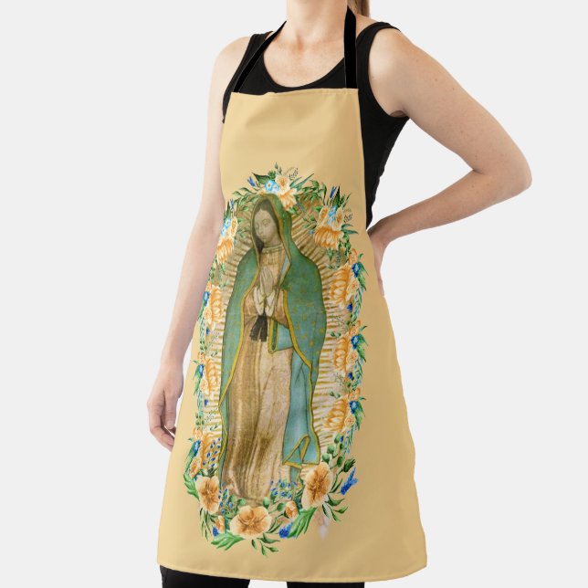 Catholic Our Lady of Guadalupe Virgin Mary Floral Apron (Insitu)