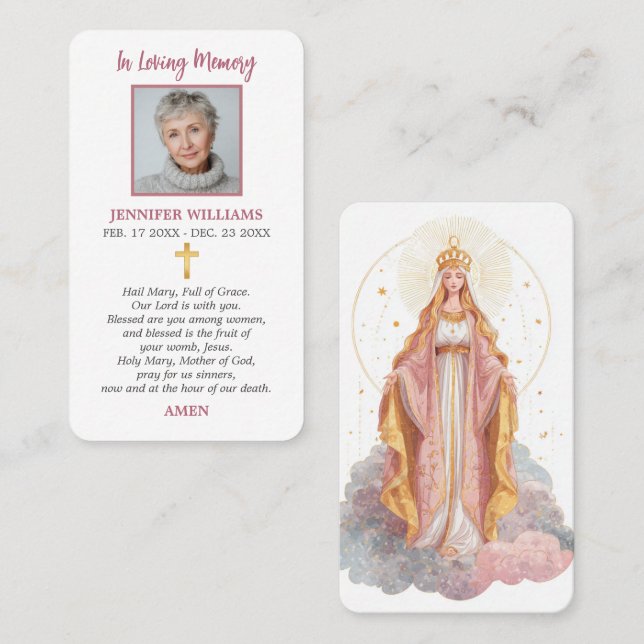 Catholic Prayer Card Blessed Virgin Mary (Front/Back)