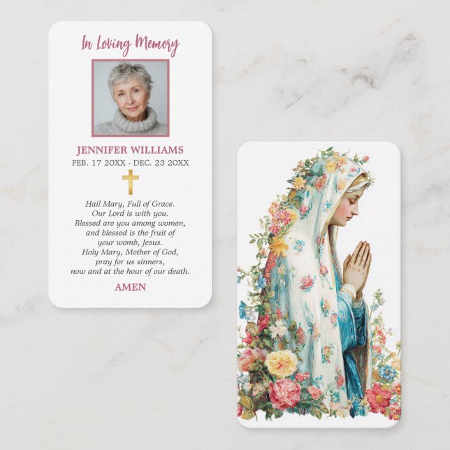 Catholic Prayer Card Our Lady of Mount Carmel (Front/Back)
