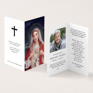 Catholic Prayer Cards Heart Mary