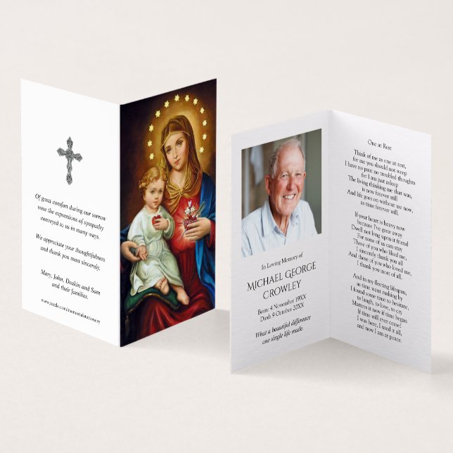 Catholic Prayer Cards | Immaculate Heart Mary (Inside and Outside)