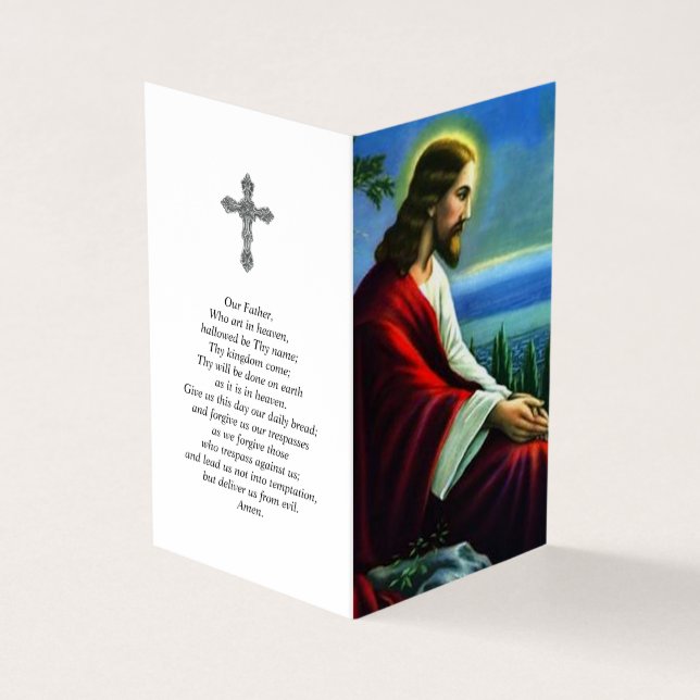 Catholic Prayer Cards | Jesus Christ Praying (Outside)