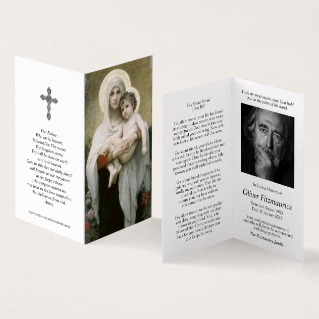 Catholic Prayer Cards | Madonna of Roses (Inside and Outside)