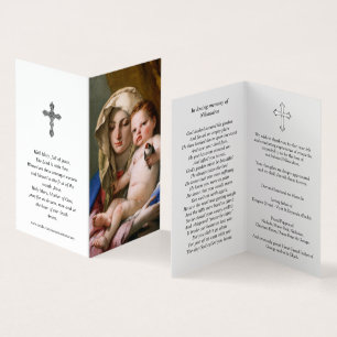 Catholic Prayer Cards   Madonna of the Goldfinch