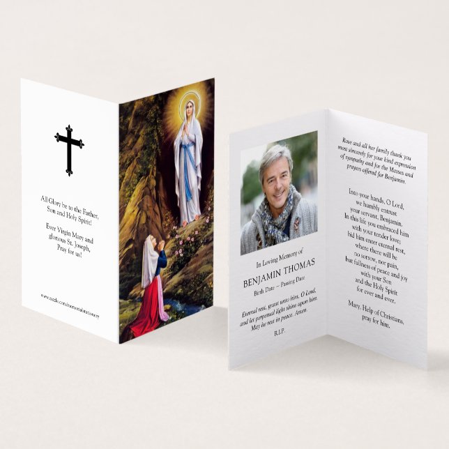 Catholic Prayer Cards | Our Lady Lourdes 1 (Inside and Outside)