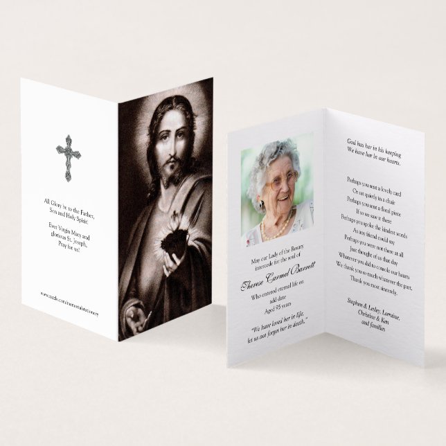 Catholic Prayer Cards | Sacred Heart 1 (Inside and Outside)