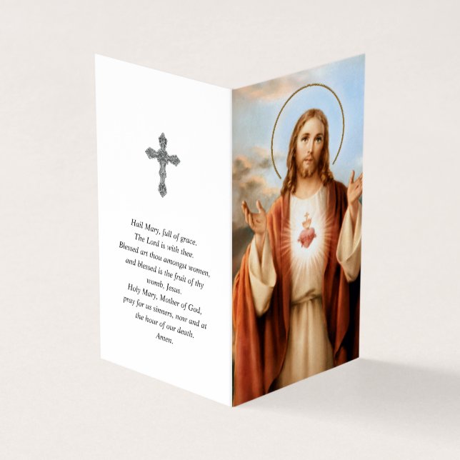 Catholic Prayer Cards | Sacred Heart Jesus 3 (Outside)
