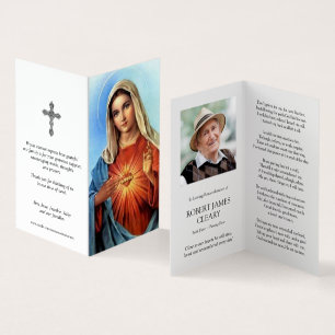 Catholic Prayer Cards Sacred Heart Mary