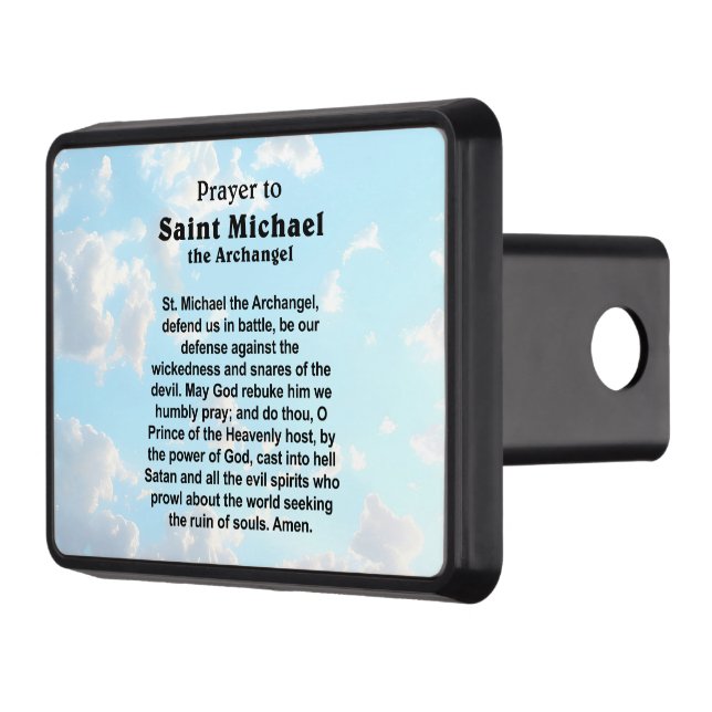 Catholic Prayer for Protection and Courage Trailer Hitch Cover (Left)