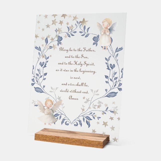 catholic prayer of praise acrylic sign (Angle)