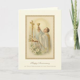 Catholic Priest Anniversary Ordination Deacon Card