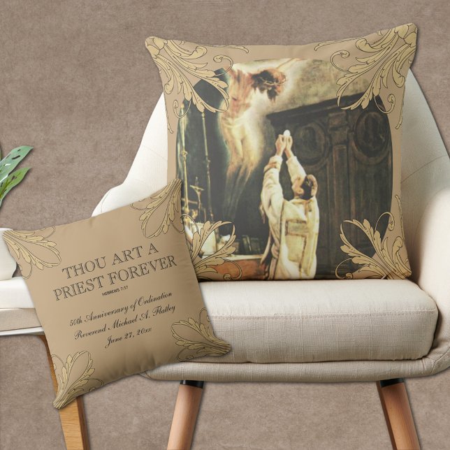 Catholic Priest Anniversary Ordination Holy Orders Throw Pillow (Creator Uploaded)