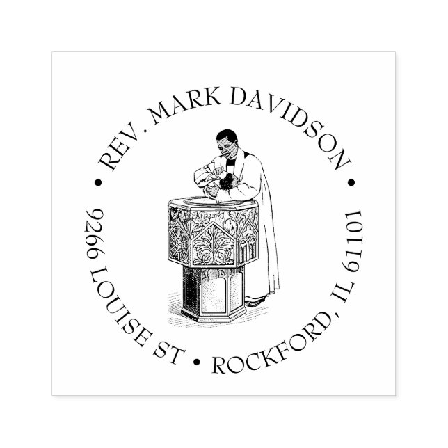 Catholic Priest Baptizing Bapy Religious Rubber Stamp (Imprint)