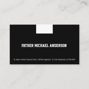 Catholic Priest Black Clergy Collar Religious Busi Business Card