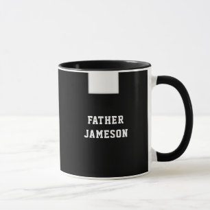 Catholic Priest Black Clergy Collar Religious Mug