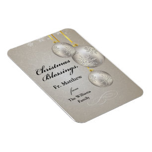 Catholic Priest Christmas Elegant Hanging Ornament Magnet