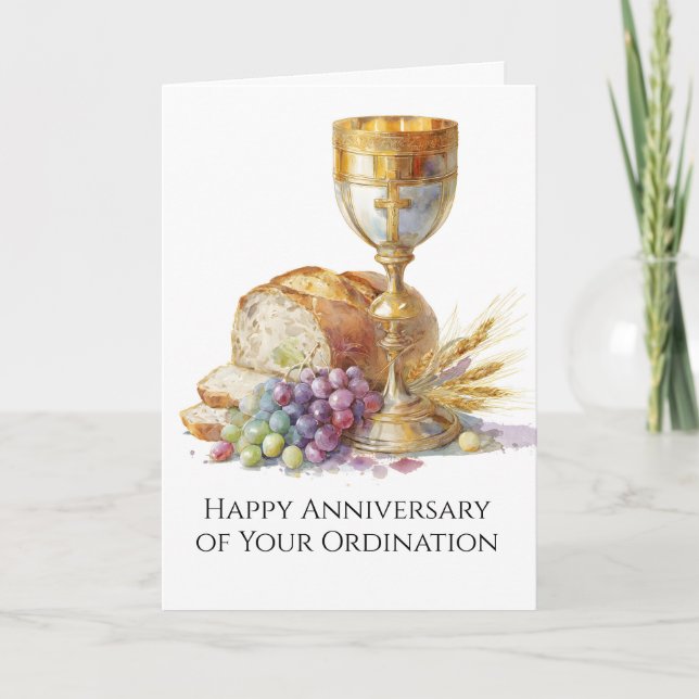 Catholic Priest Deacon Anniversary Ordination  Card (Front)